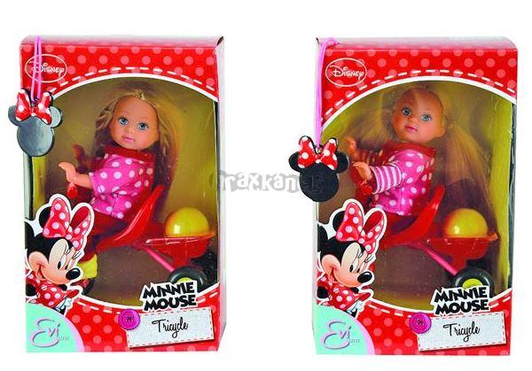 Panenka Evička Minnie Mouse na tříkolce